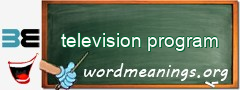 WordMeaning blackboard for television program